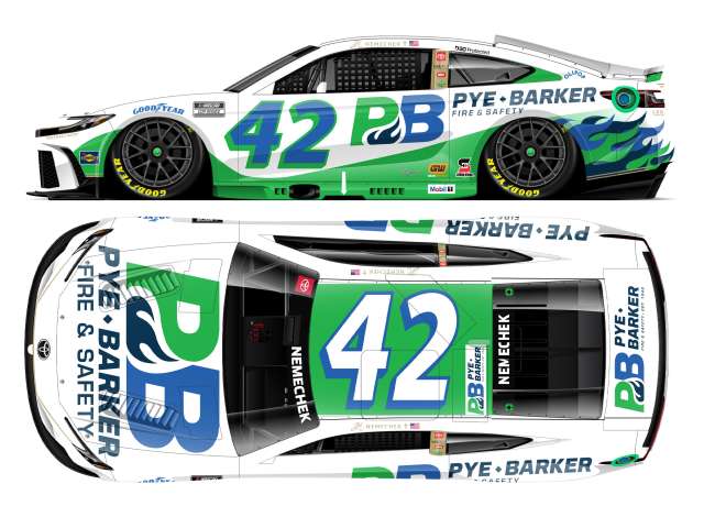 1:64 Toyota Camry XSE #42 John Hunter Nemechek *PYE-BARKER Fire & Safety*, white/green/blue 2025 - C422561PYEJH