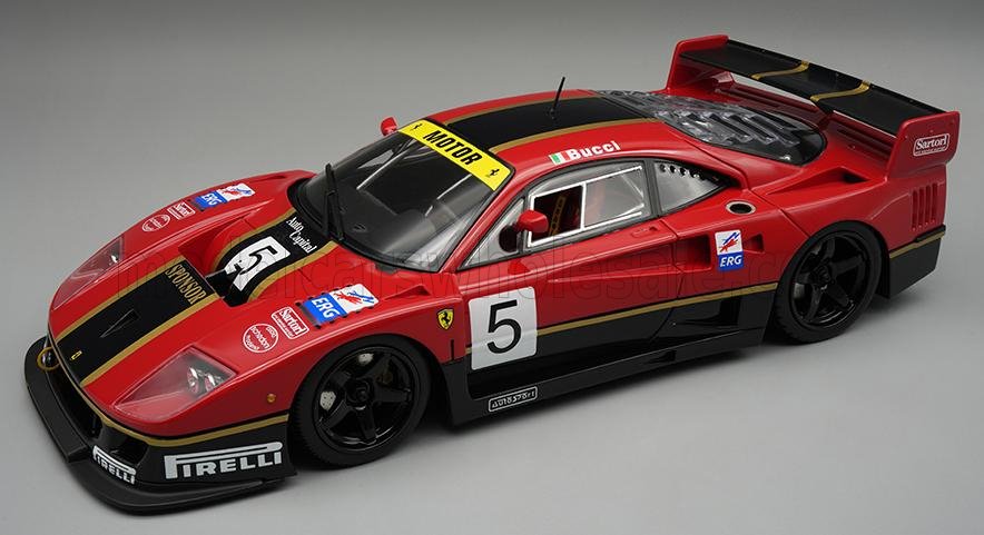1:18 FERRARI F40 Lm N 5 Rendering Version (1996) Stefano Bucci - Con Vetrina - With Showcase, Red Black - TM18-410H