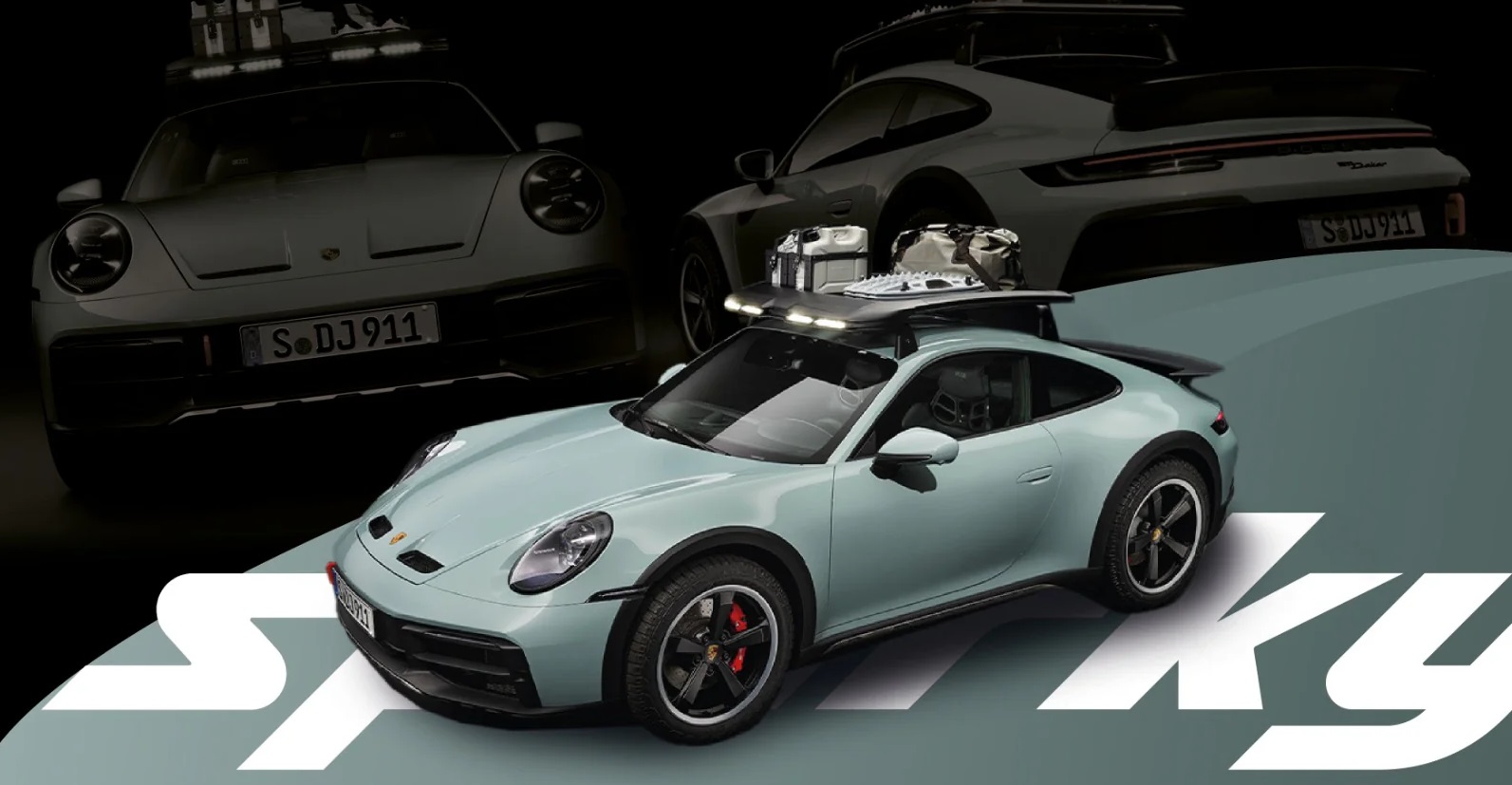 1:64 PORSCHE 911 992 Dakar 3.0 Coupe With Pack Roof Accessories (2023), Shade Green - YO64016
