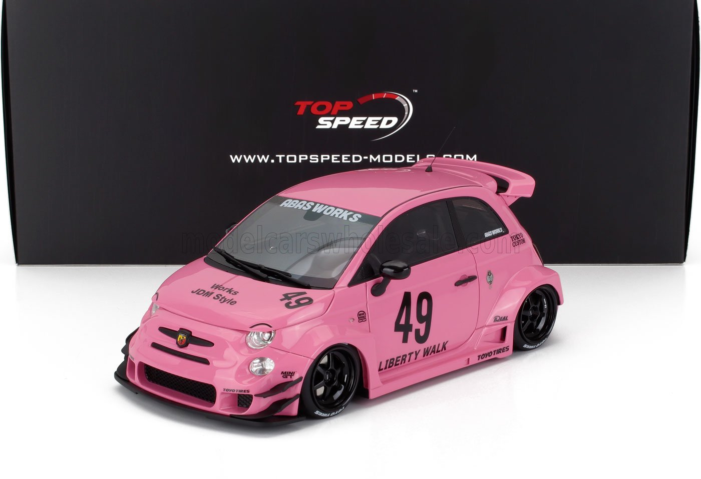 1:18 FIAT 500 Abarth 595 Lb Works №49 Abas (2024), pink - TS0607