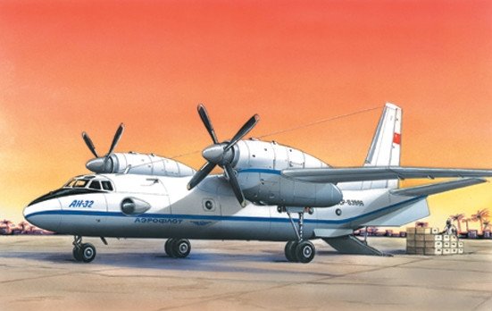 1:288 Сборная модель Транспортный самолет Ан-32 - 28807