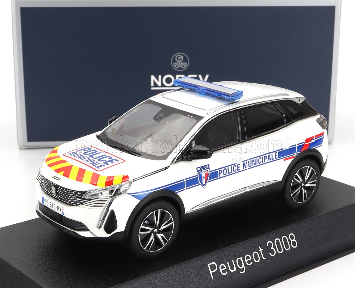 1:43 PEUGEOT 3008 Police Municipale (2023), White Blue Red Yellow - 473949