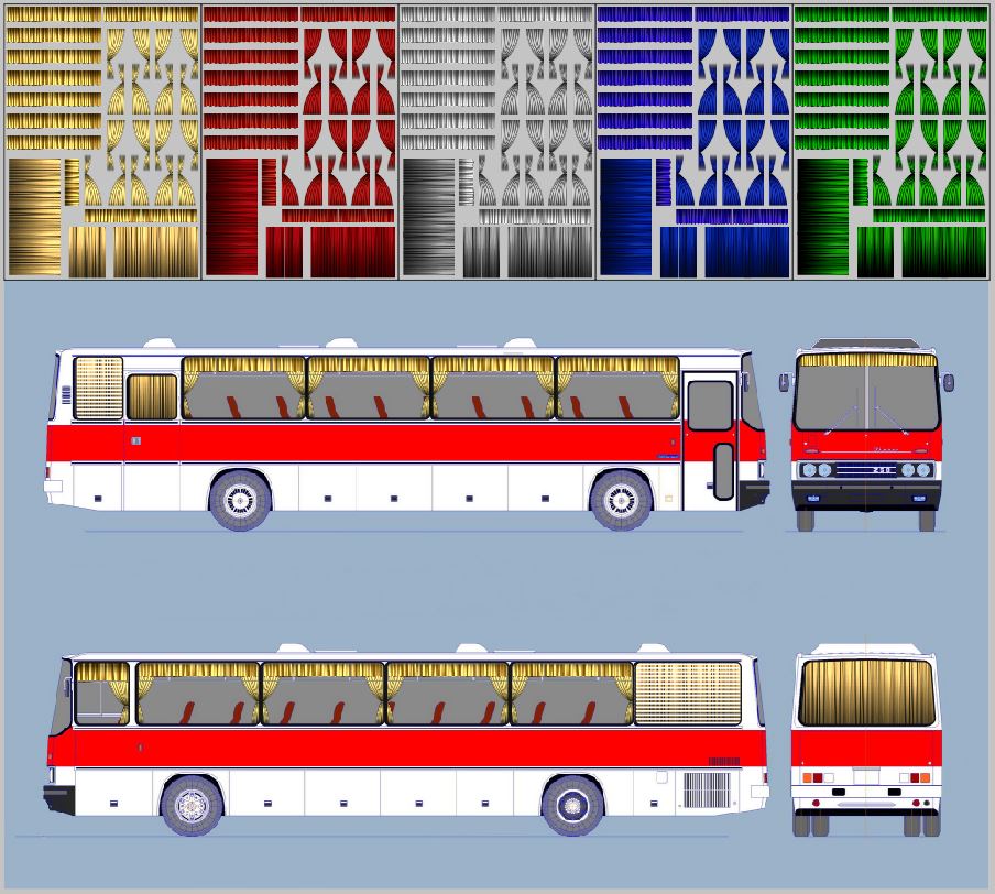 1:43 Набор декалей Шторки для Ikarus 256, бежевый (100х140) - DKM0166