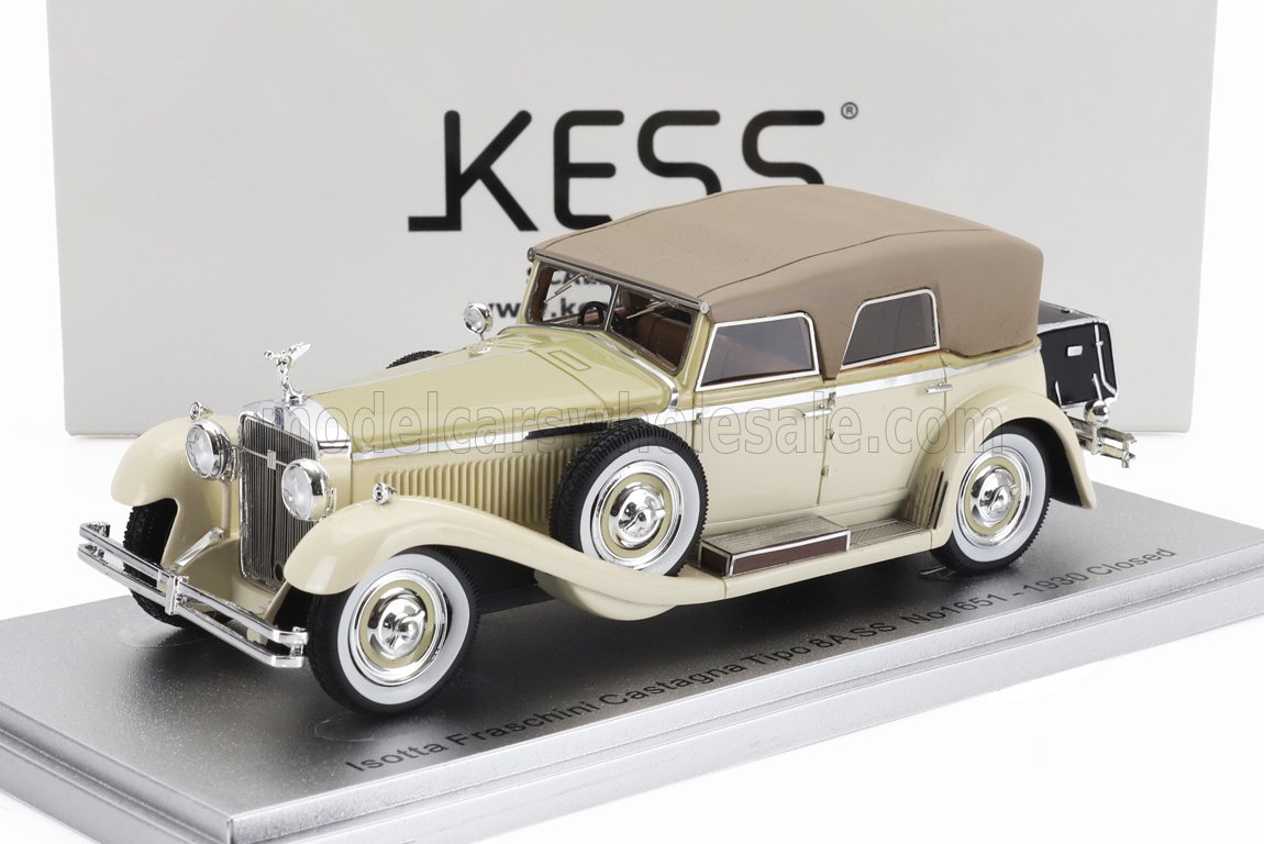 1:43 ISOTTA FRASCHINI Tipo 8a Ss Castagna Ch.1651 Cabriolet Closed (1930), 2 Tone Beige - KE43039001