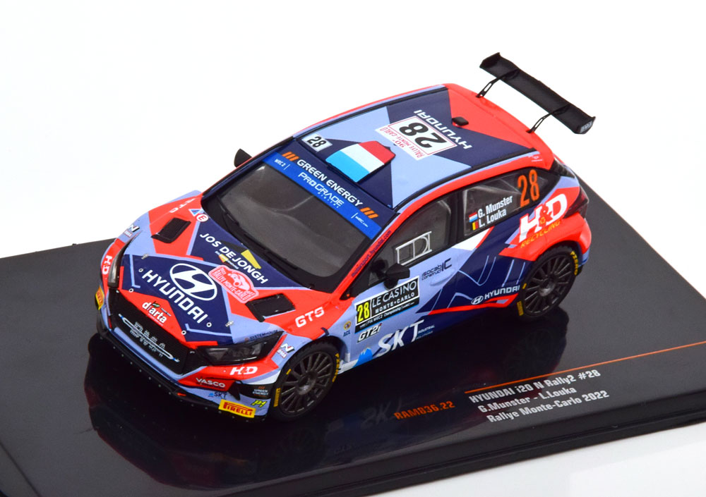 1:43 HYUNDAI i20 N Rally2 No 28  Rally Monte Carlo, Munster/Louka (2022) - RAM836