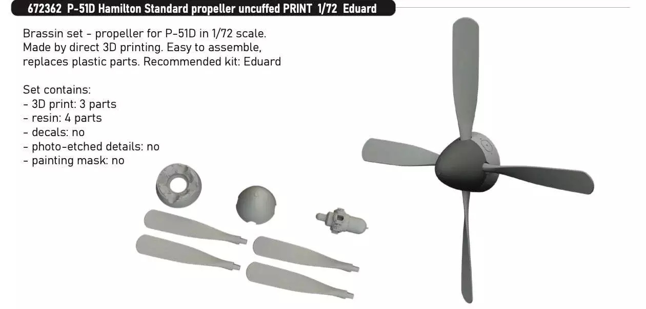 1:72 Винт P-51D Hamilton Standard Propeller Uncuffed - 672362