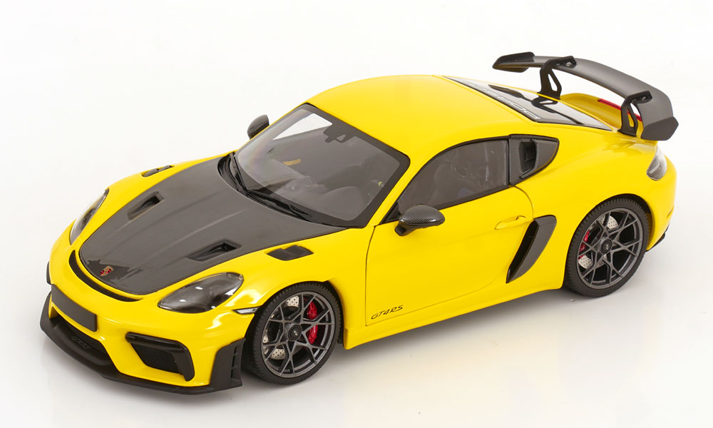 1:18 PORSCHE Cayman GT4 RS Weissach Package (2024), yellow carbon-grey - 110062124