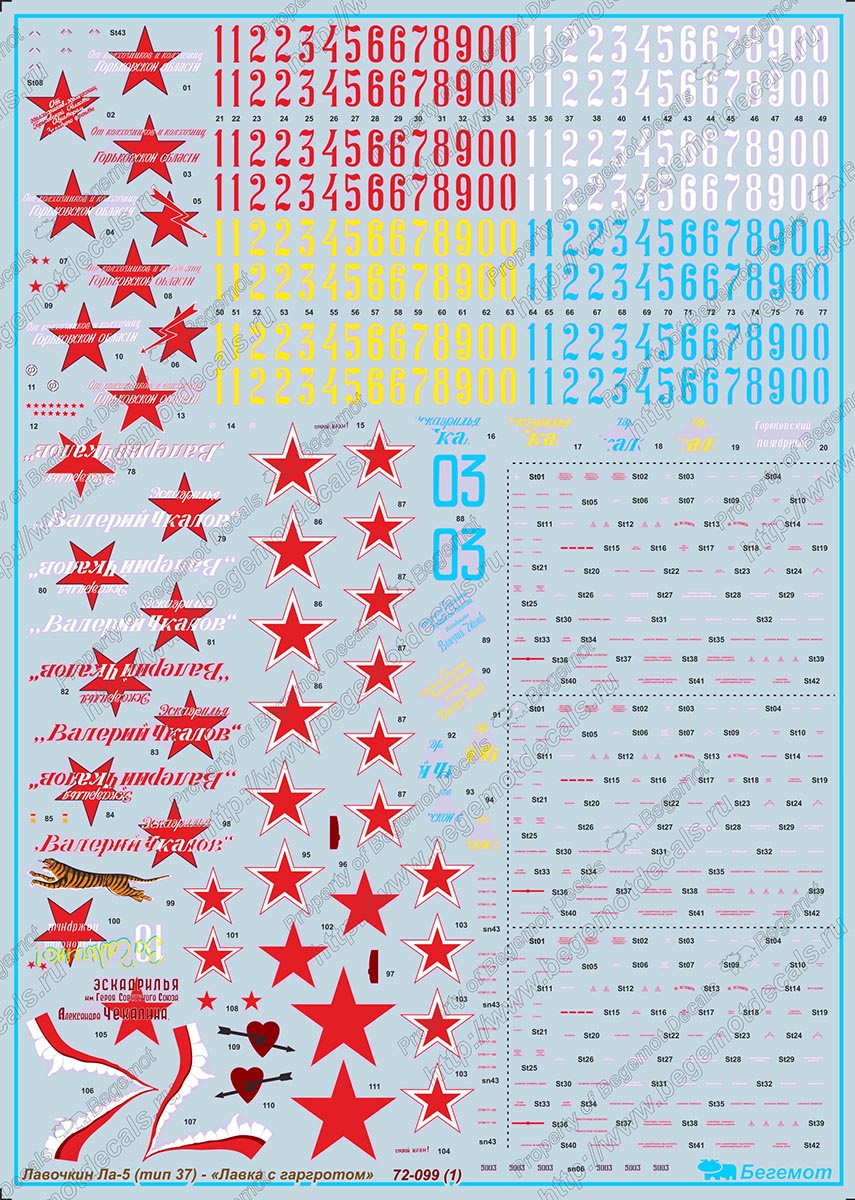 1:72 Декаль Лавочкин Ла-5 1.72 - 72-099