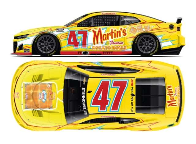 1:64 Chevrolet #47 Ricky Stenhouse *Martin's Famous Potato Rolls*, yellow/red 2025 - C472565MPRRT