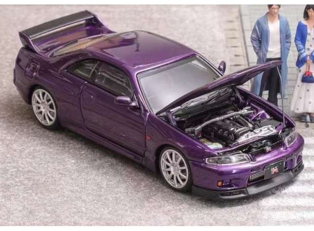 1:64 Nissan GTR-R33 with opening hood, purple - FH027