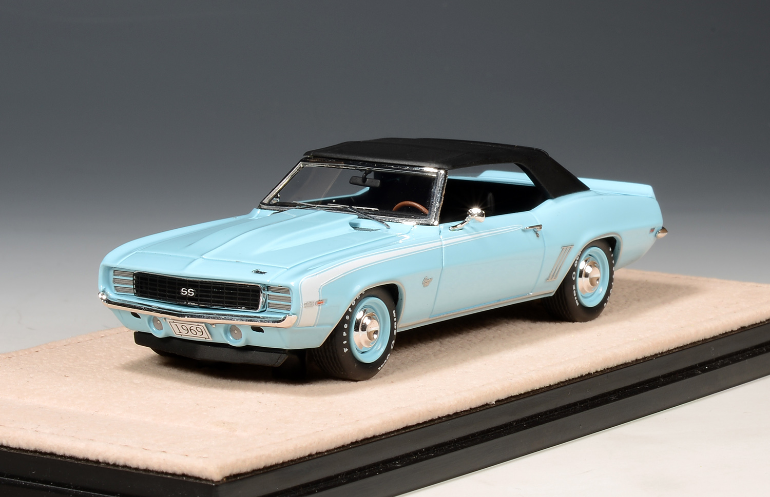 1:43 CHEVROLET Camaro RS SS Convertible (закрытый) (1969), Carolina Blue - STM691034