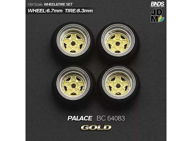 1:64 Palace Alloy Wheel & Rim set, gold/chrome - BC64083
