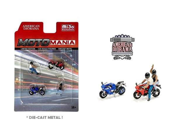 1:64 Moto Mania Figure set including 2 1/64 bikes - AD76486