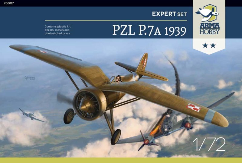 1:72 Сборная модель PZL P.7a Expert Set 1939 - AH70007
