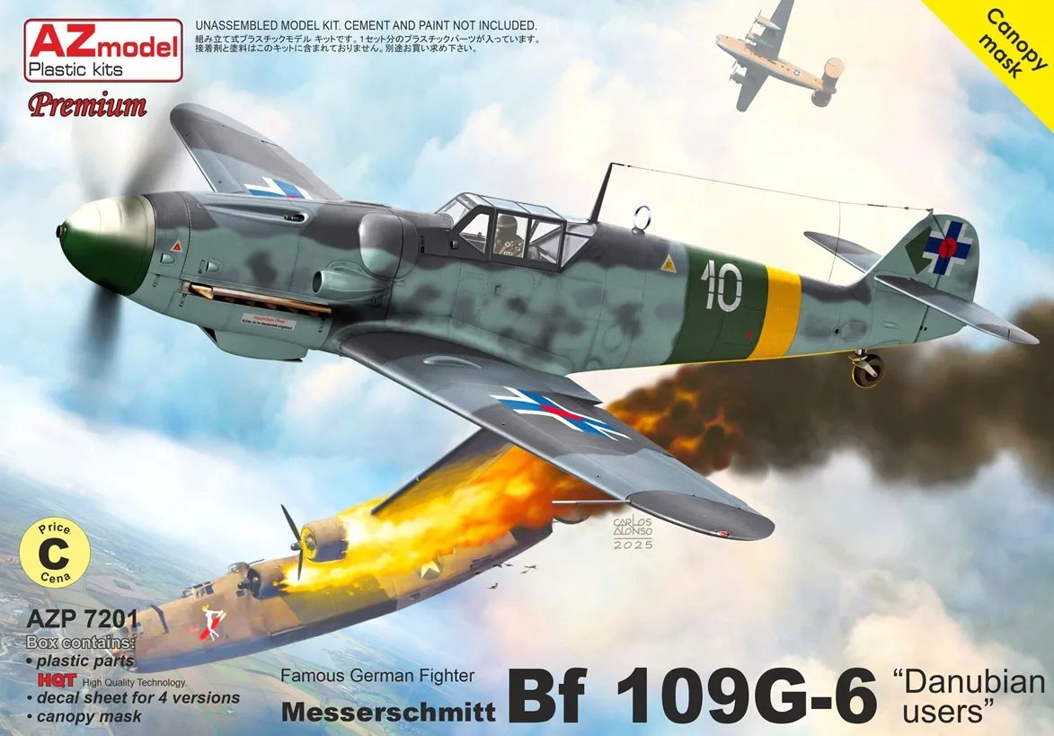 1:72 Сборная модель Messerschmitt Bf 109 G-6 ″Danubian Users″ - AZP7201