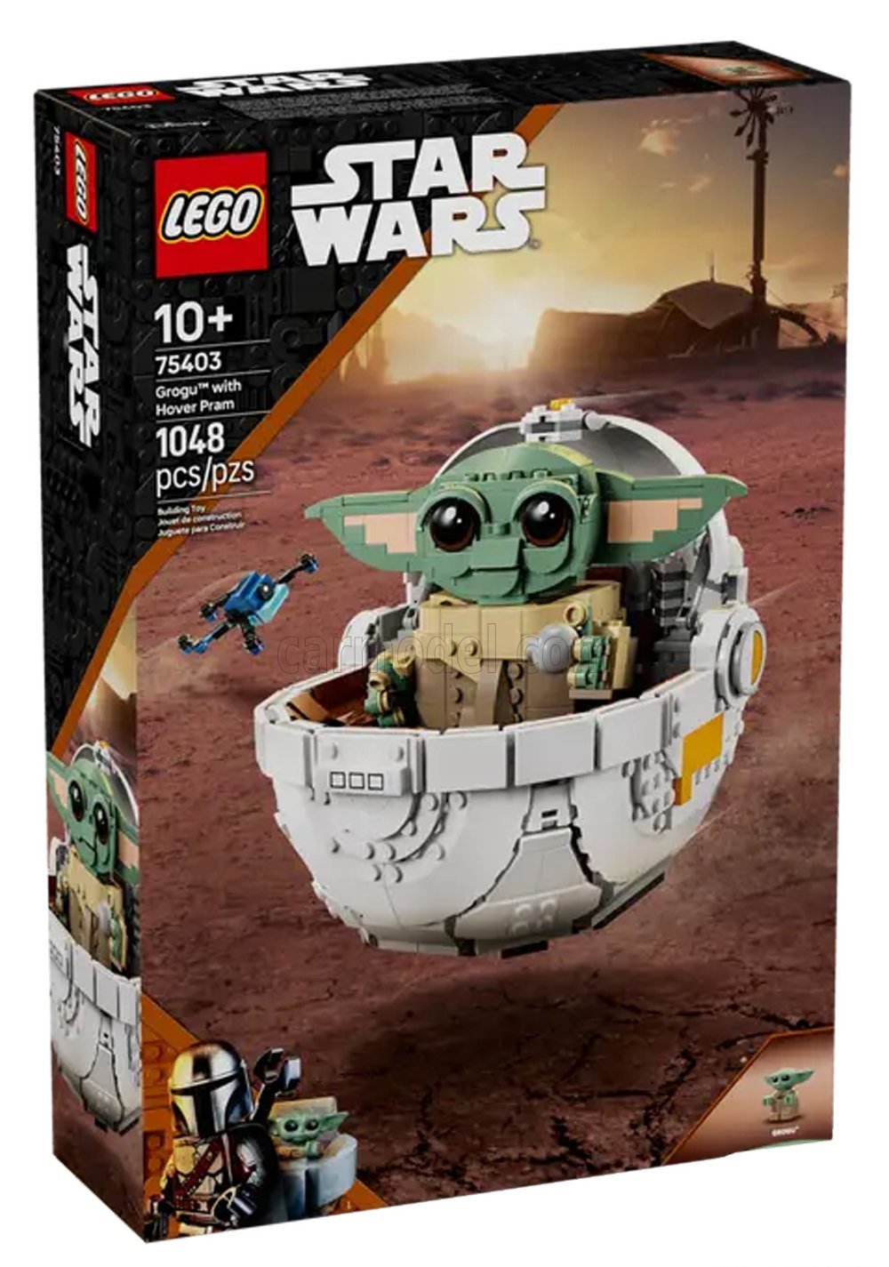 Сборная модель фигурка Star Wars - Grogu With Hover Pram - 1048 штук - 75403