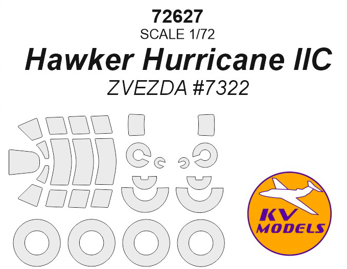 1:72 Окрасочная маска для Hawker Hurricane IIC + маски на колёса - 72627