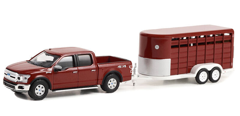 1:64 набор FORD F-150 XLT пикап с прицепом для лошадей (2019) - 32270D