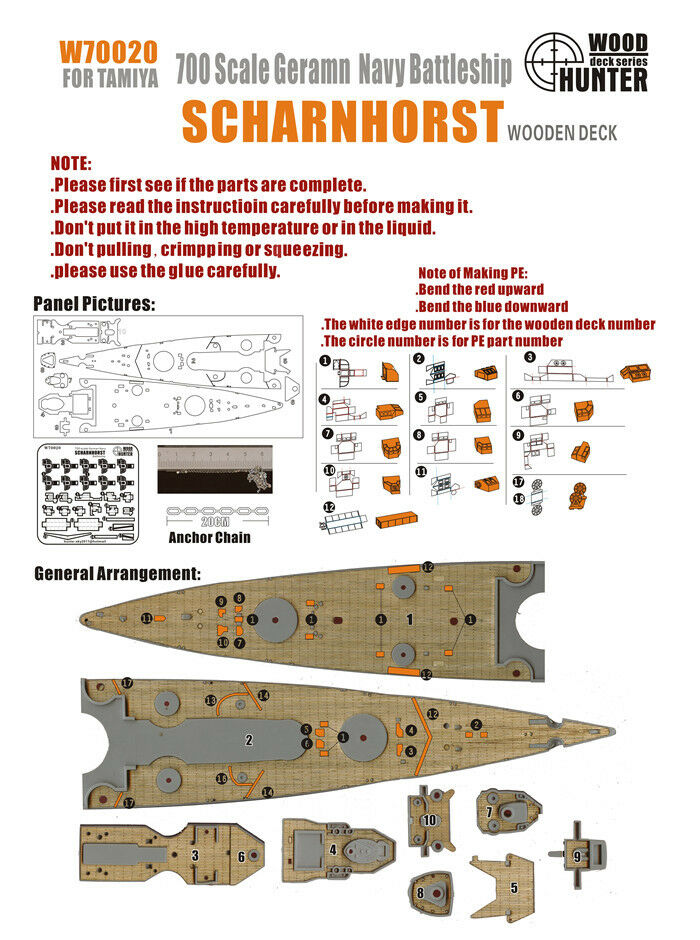 1:700 WWII German  Battlecruiser Scharnhorst - W70020