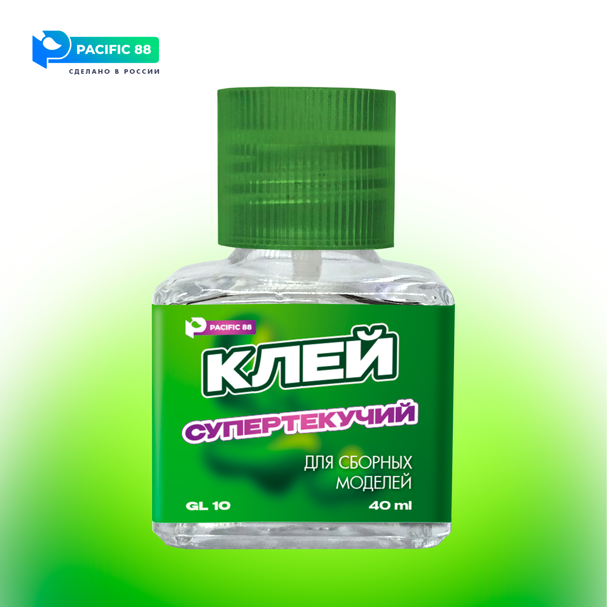 Клей для моделей сверхтекучий 40 мл, стекло + кисть - GL10