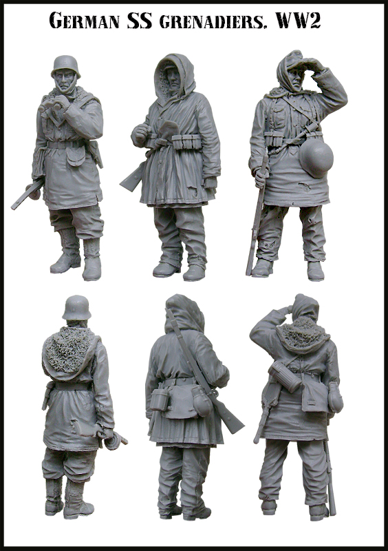 1:48 Сборная модель German SS Grenadiers WW2 - EM-48001