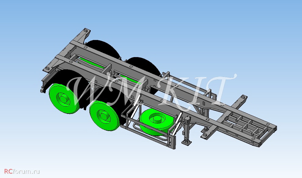 1:43 Сборная модель Полуприцеп-контейнеровоз Минский-933060 - WM026