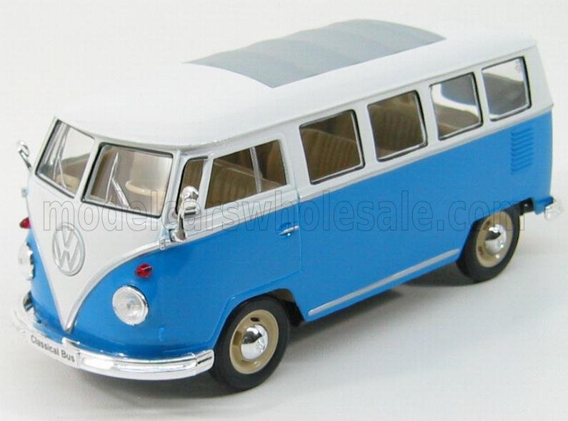 1:24 VOLKSWAGEN T1 Minibus (1962), Blue White - 22095BL