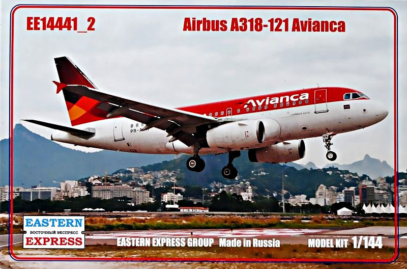 1:144 Сборная модель Авиалайнер Airbus А318-121 (Avianca) - 14441-2