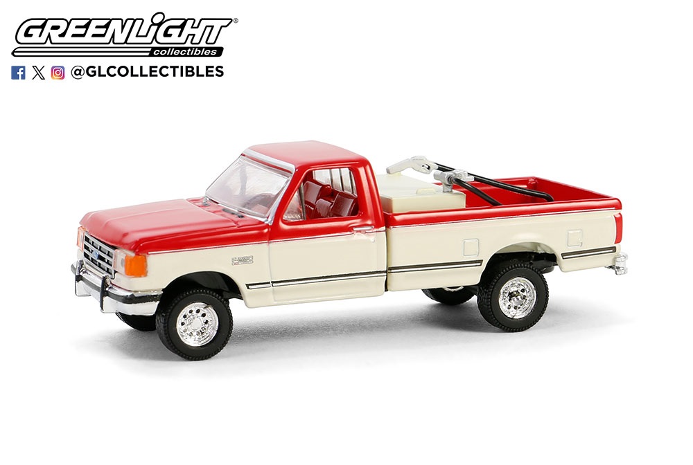 1:64 FORD F-250 XLT пикап с топливной цистерной (1991), Red/White - 48090E