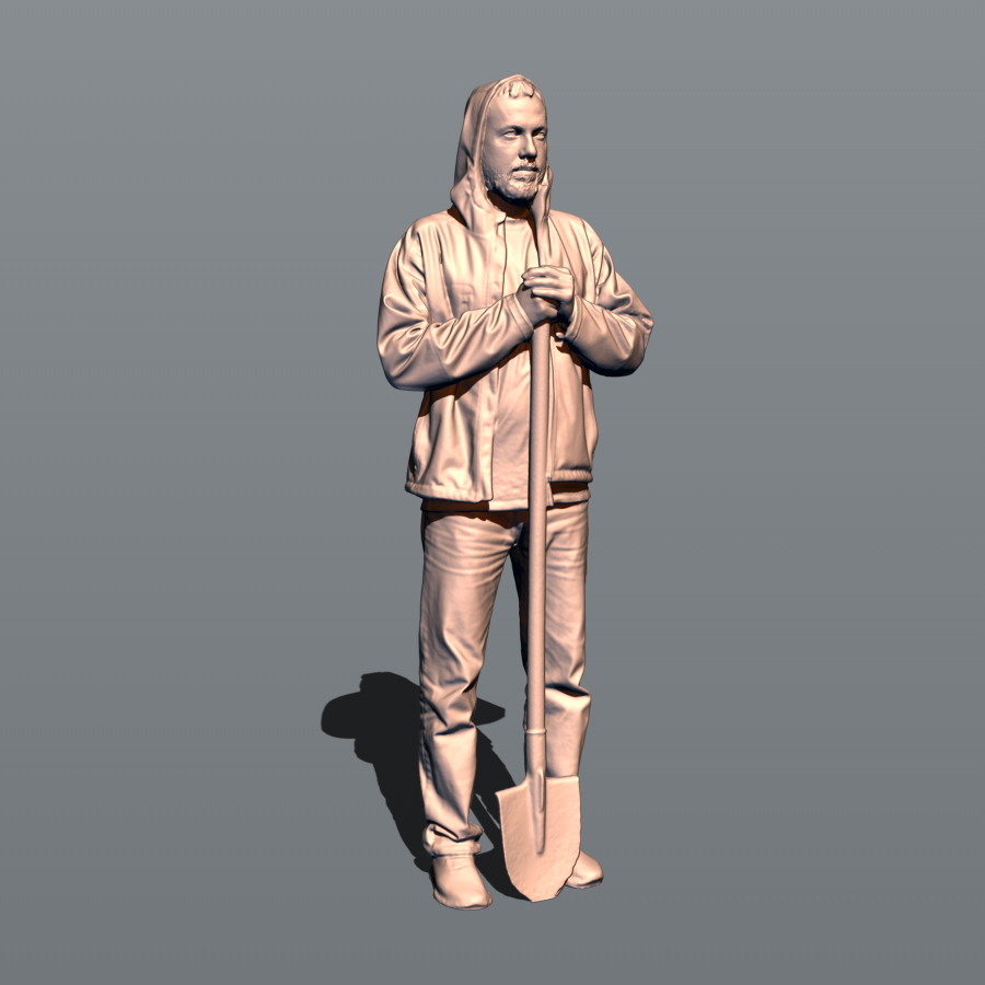 1:24 Фигура Паша с лопатой (масштаб 1:24, окрашенная) - MPF24-917okr