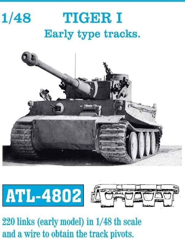 1:48 Металлические траки TIGER I Early type tracks - ATL-4802