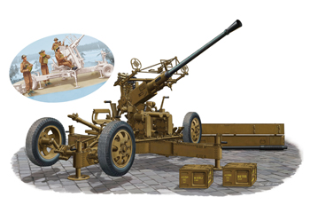 1:35 Сборная модель Зенитное орудие OQF 40mm Bofors Anti-aircraft Gun Mk.I/III (British Version) - CB35111