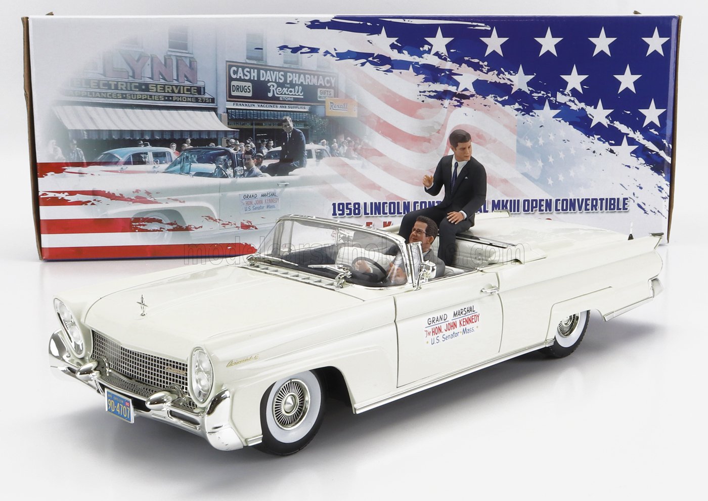 1:18 LINCOLN Continental Mark III Convertible с фигуркой Джон Ф. Кеннеди в Орегоне (1960) - 4707