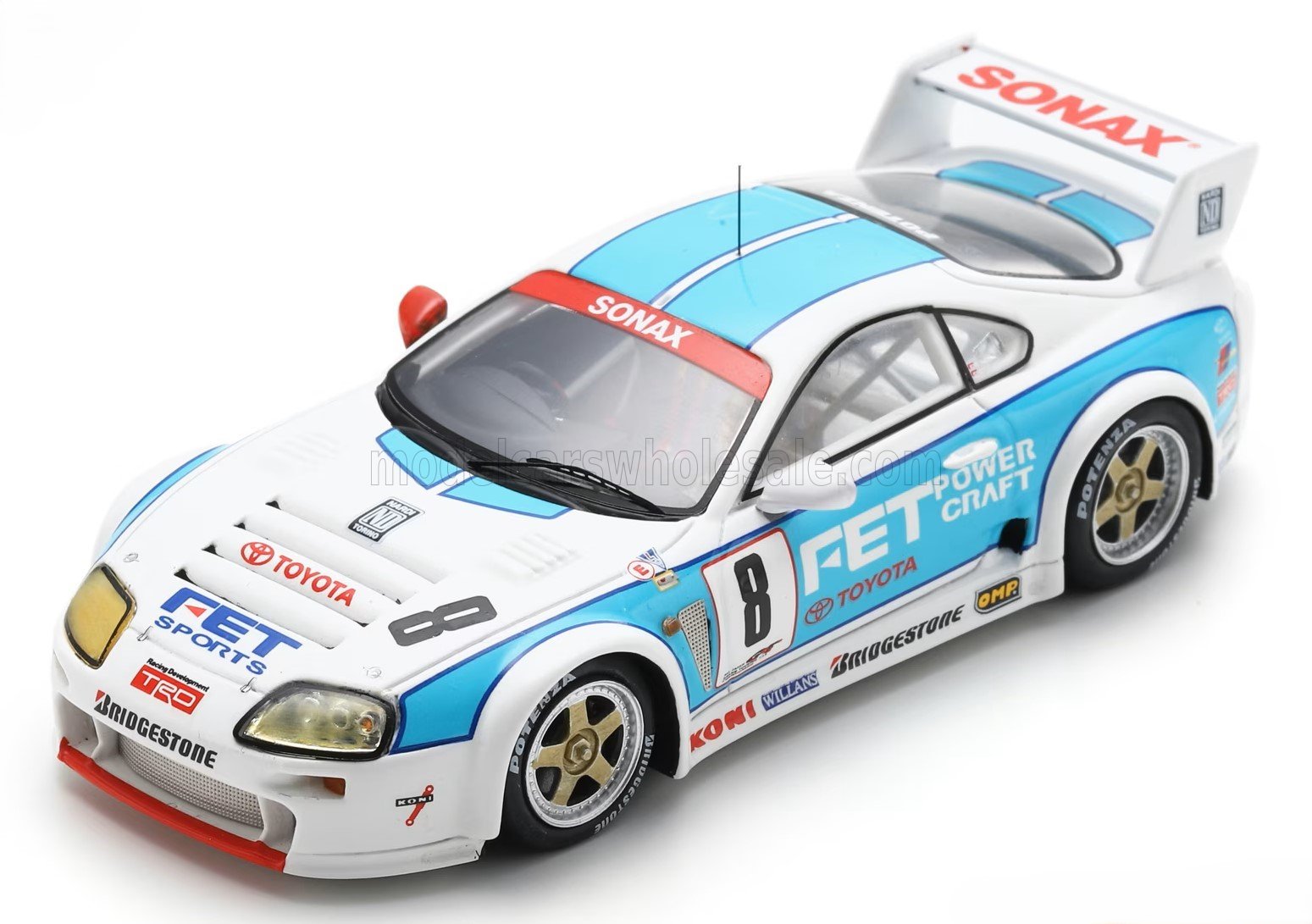 1:43 TOYOTA Supra Team Fet Sports №8 Jgtc Season (1995) Naoki Nagasaka, White Light Blue - SJ155