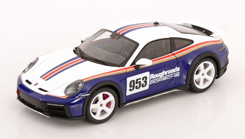 1:18 PORSCHE 911 992 №953 Rally Dakar Roughroads Coupe (2023), White Blue - 110062075