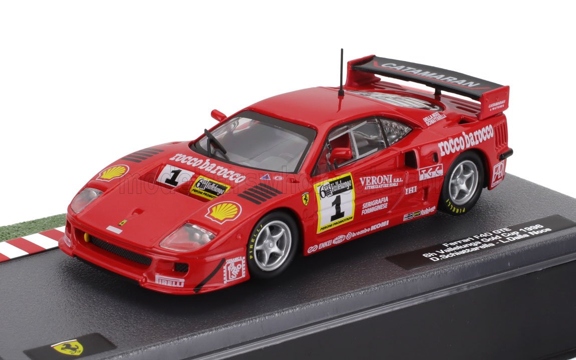 1:43 FERRARI F40 Lm 3.5l Turbo V8 №1 Winner 6h Vallelunga Gold Cup (1996) Domenico Mimmo Schiattarella - Luciano Della Noce, Red - ABFRT042