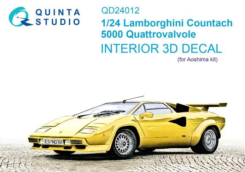 1:24 3D Декаль интерьера кабины Lamborghini Countach 5000 QV (Aoshima) - QD24012