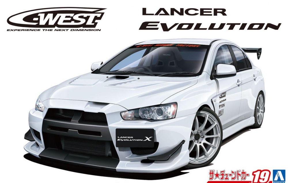 1:24 Сборная модель Mitsubishi Lancer Evolution X C-West - 05897