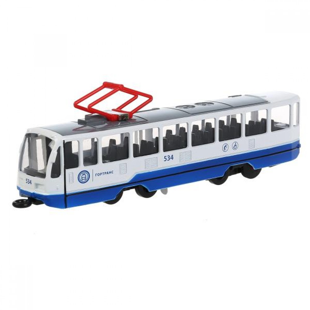 Трамвай белый 18,5 см, - TRAM71403-18SL-BUWH