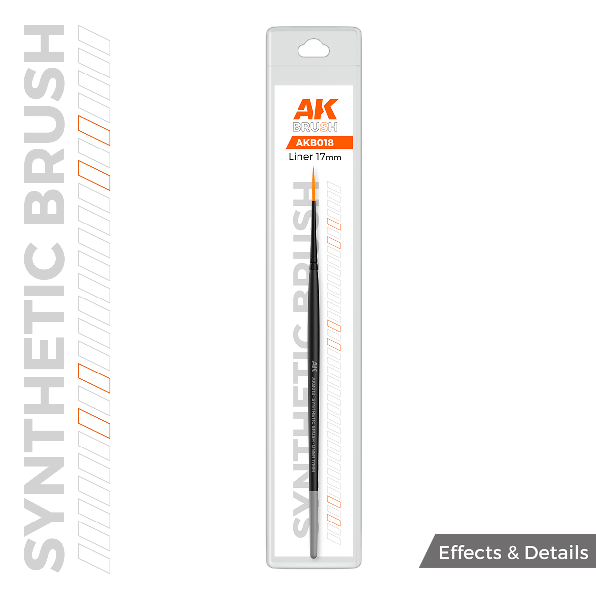 Синтетическая кисть - Лайнер 17 мм / AK SYNTHETIC BRUSH – LINER 17mm - AKB018