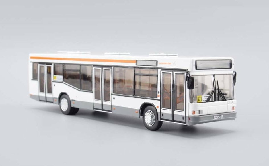 1:43 Минский-103 (г. Санкт-Петербург, маршрут 171), белый / серый - MK0005