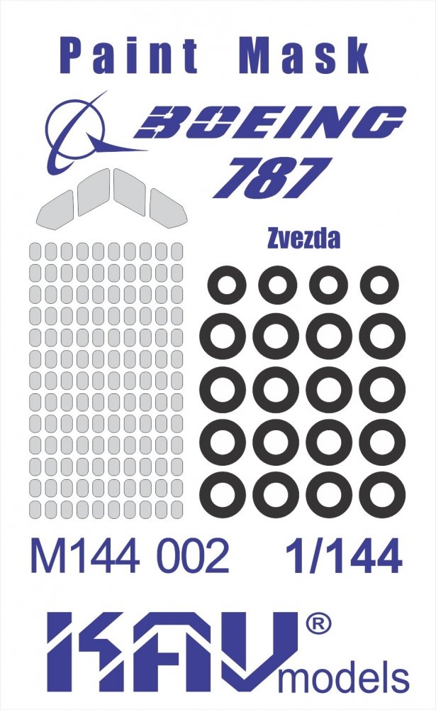 1:144 Маска окрасочная Пассажирский самолет Boeing 787 Dreamliner (Звезда) - M144 002