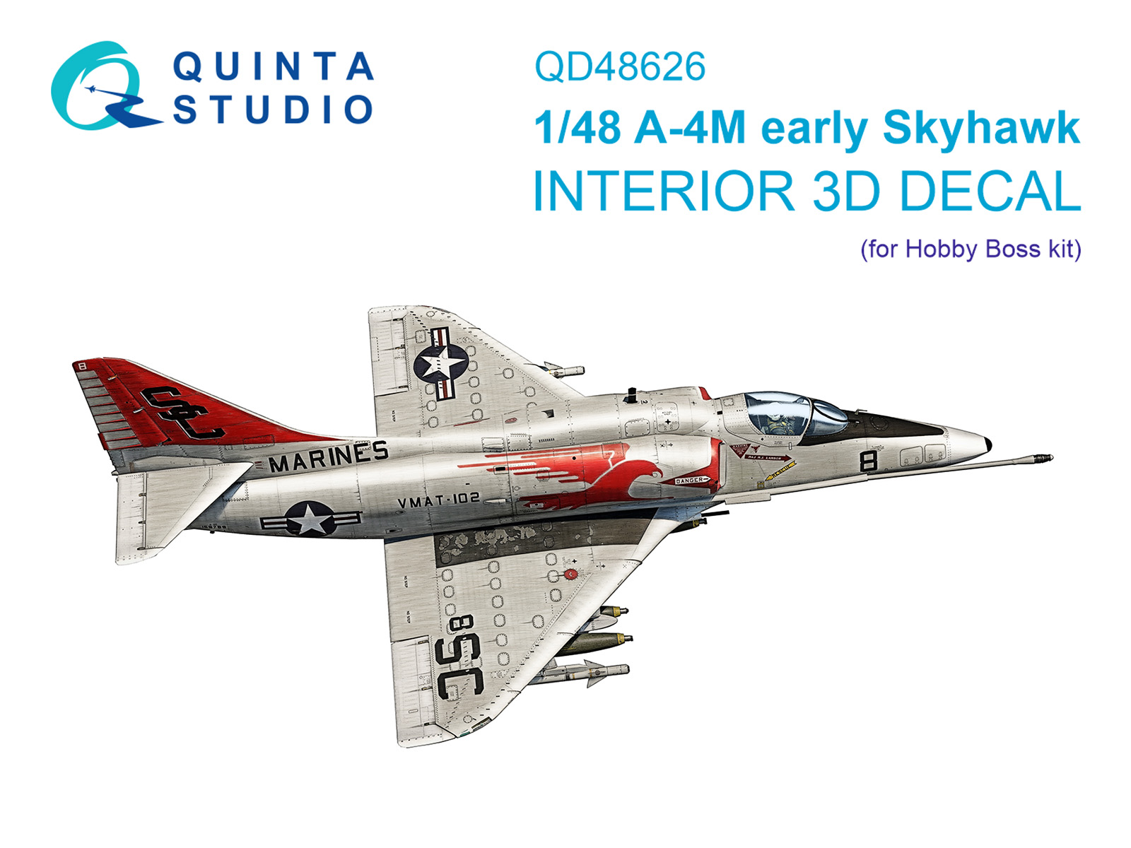 1:48 3D Декаль интерьера кабины A-4M Skyhawk (Hobby Boss) - QD48626