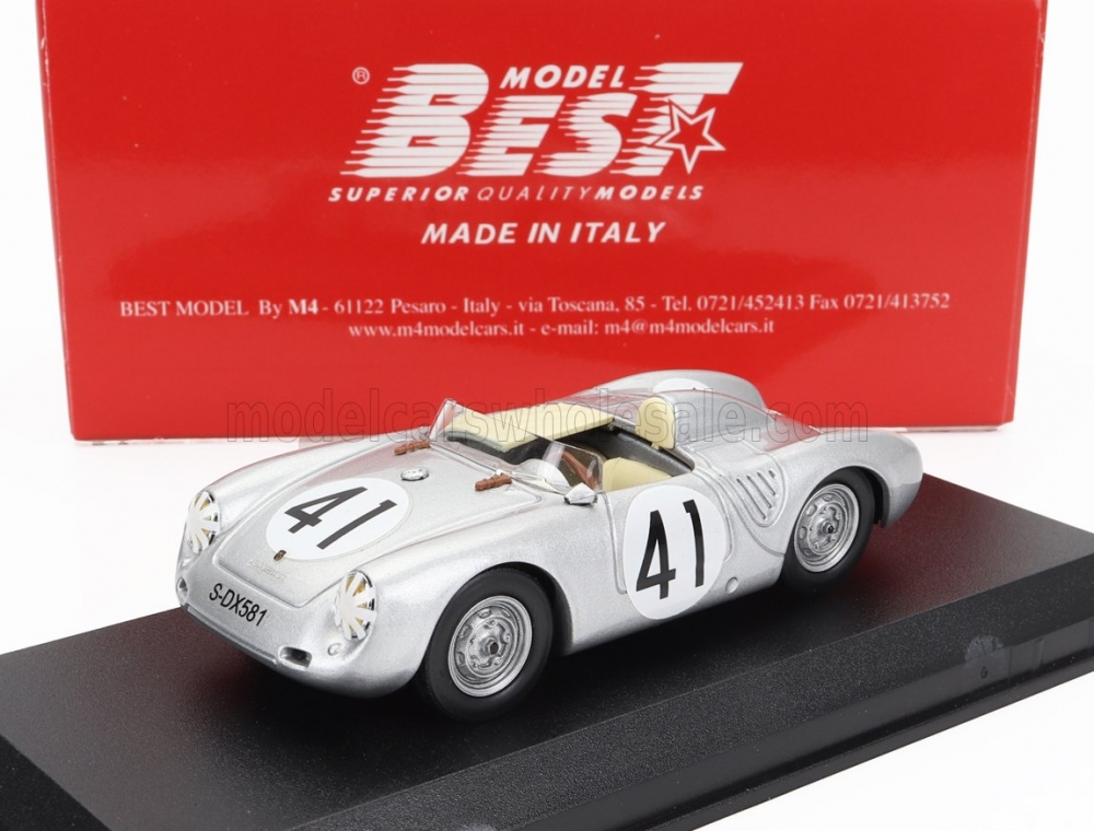 1:43 PORSCHE 550rs Spider Team Porsche K.g. N41 12h Sebring (1958) Harry Schell - Wolfang Seidel, Silver - 9850