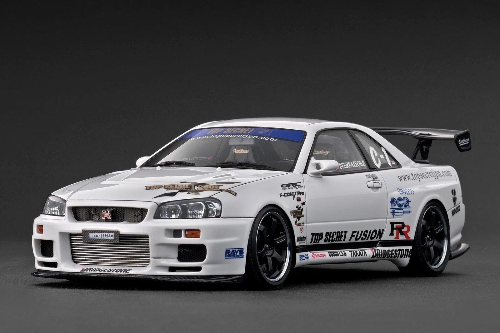 1:18 NISSAN TOP SECRET 34GT-R (BNR34), white - 3849