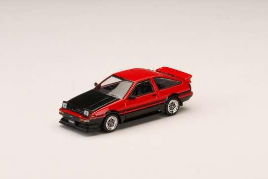 1:64 TOYOTA Sprinter Trueno GT APEX (AE86) Late Ver. JDM Style Carbon Bonnet, red/black - HJ647052RB