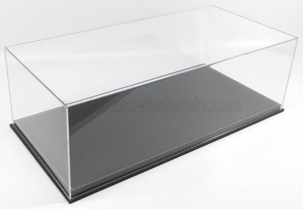 1:8 VETRINA DISPLAY BOX Molhouse Base In Pelle Nera - Leather Base Black - Lungh.lenght Cm 65.0 X Largh.width Cm 31.0 X Alt.height Cm 21.5 (altezza Interna Cm 19.0), Black - Plastic Display - ATL10203