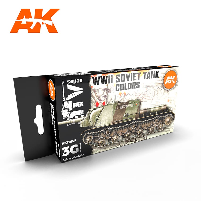 Набор красок 'Цвета советских танков времён Второй мировой войны' (WWII SOVIET TANK COLORS) - AK11657
