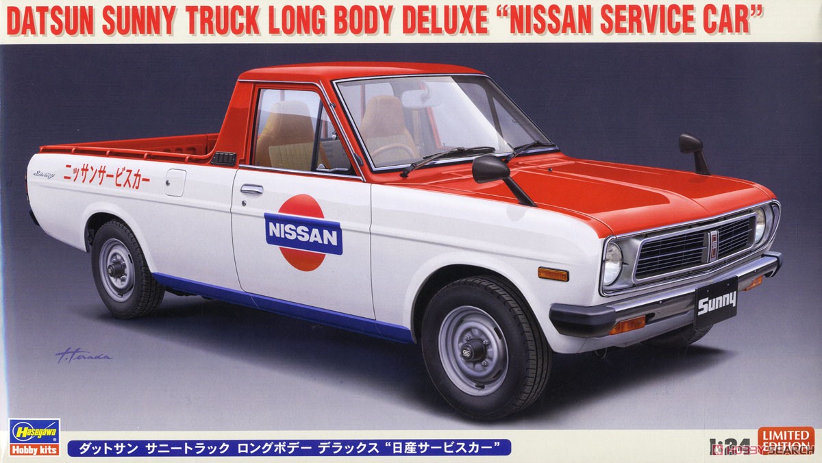 1:24 Сборная модель Datsun Sunny Truck Long Body Deluxe Nissan Service Car - 20482