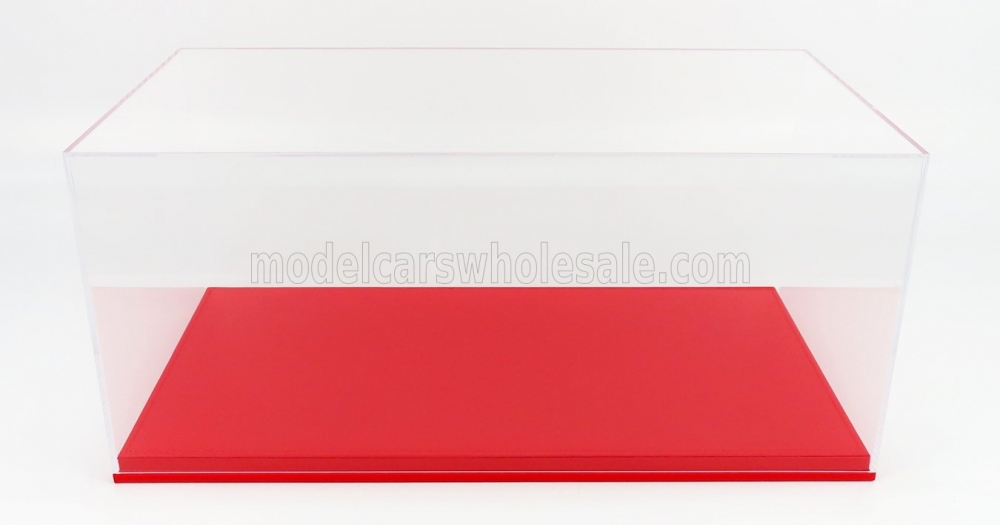 1:12 VETRINA DISPLAY BOX Base In Ecopelle Rossa - Synthetic Leather Base Red - Lungh.lenght 45.8 Cm  X Largh.width 25.1 Cm X Alt.height 20.6 Cm (altezza Interna Cm 18.5), Red - LC12001B